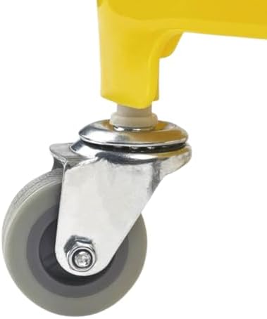 AKC 20 Liter Yellow Mop Bucket with Wringer – Heavy-Duty Cleaning Trolley with Wheels, Handle & Caution Wet Floor Sign – Drainable Commercial Mop Pail for Kitchen, Office & Facility Cleaning