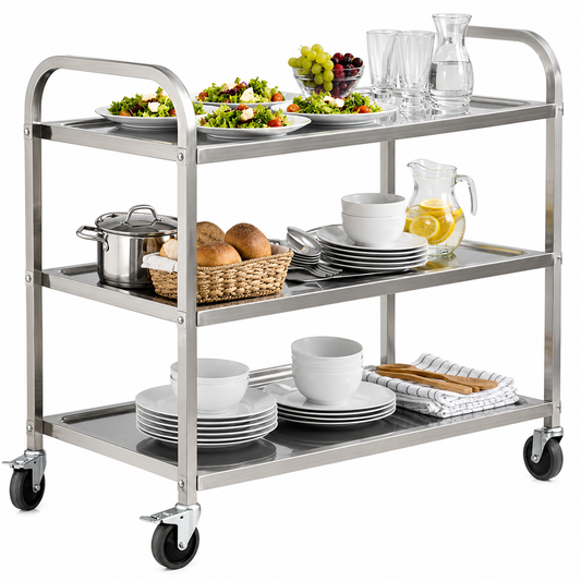 3-Tier Stainless Steel Catering Trolley