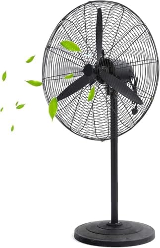 Pedestal Fan 26 Inch, Industrial Fan, Stand Fan, High Velocity Metal Stand Fan, Heavy duty Industrial Use 3 Speed with Aluminum High Speed Blades, for Warehouse, Restaurant & Factory (26 Inch)