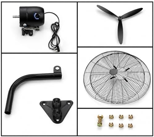 26 Inch Industrial Wall Mounted Fan, Heavy Duty High Velocity Metal Fan with 3 Speeds, Oscillation & Adjustable Tilt for Warehouse, Restaurant, Garage & Home Use