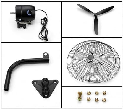 26 Inch Industrial Wall Mounted Fan, Heavy Duty High Velocity Metal Fan with 3 Speeds, Oscillation & Adjustable Tilt for Warehouse, Restaurant, Garage & Home Use