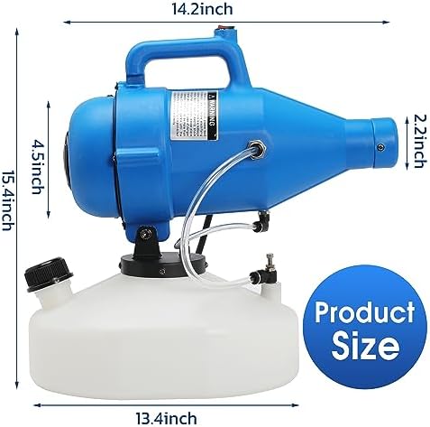 4.5L (1.2 Gallon) Electric ULV Portable Fogger Sprayer Machine Spraying Distance 30ft with 16.4ft Cord Atomizer Mist Cold Fogger for Home,Hotel,Church,School,Lawn and Garden