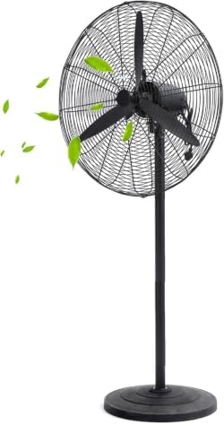 Pedestal Fan 26 Inch, Industrial Fan, Stand Fan, High Velocity Metal Stand Fan, Heavy duty Industrial Use 3 Speed with Aluminum High Speed Blades, for Warehouse, Restaurant & Factory (26 Inch)