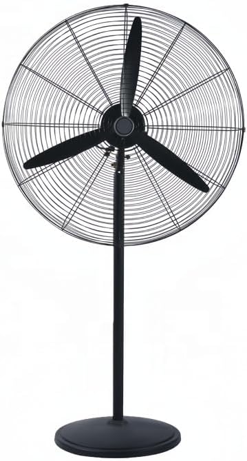 Pedestal Fan 26 Inch, Industrial Fan, Stand Fan, High Velocity Metal Stand Fan, Heavy duty Industrial Use 3 Speed with Aluminum High Speed Blades, for Warehouse, Restaurant & Factory (26 Inch)