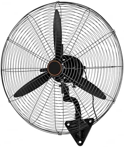 26 Inch Industrial Wall Mounted Fan, Heavy Duty High Velocity Metal Fan with 3 Speeds, Oscillation & Adjustable Tilt for Warehouse, Restaurant, Garage & Home Use