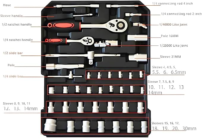 Hardify 187-Pc Mechanics Tool Kit with Aluminium Trolley Case