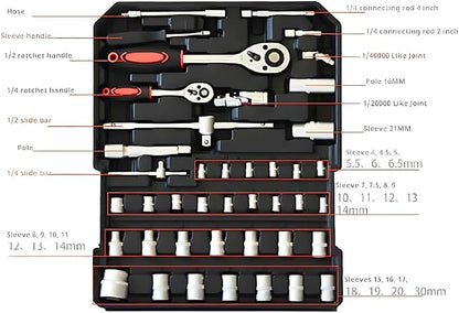 Hardify 187-Pc Mechanics Tool Kit with Aluminium Trolley Case