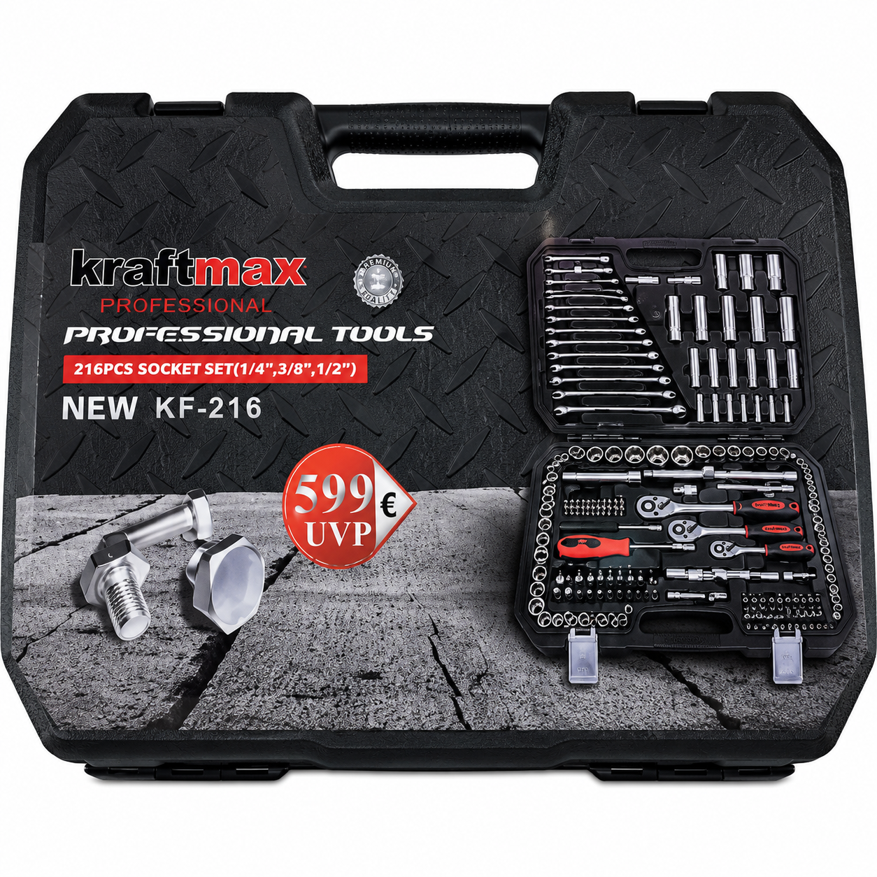 Gbrand 216-Pc Socket & Spanner Set with Extension Bar
