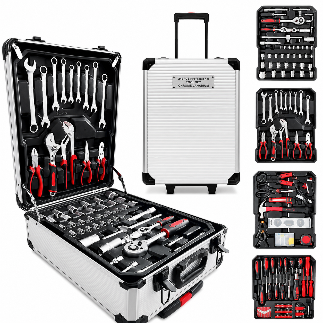 Hardify 187-Pc Mechanics Tool Kit with Aluminium Trolley Case